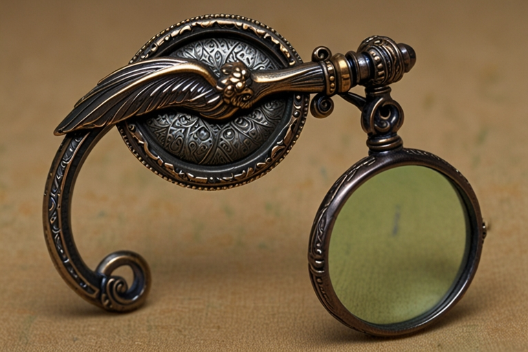 folding victorian lorgnette glasses with winged angel handle